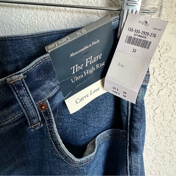 Abercrombie NWT Curve Love Ultra High Rise Stretch Flare Jean - Picture 11 of 11